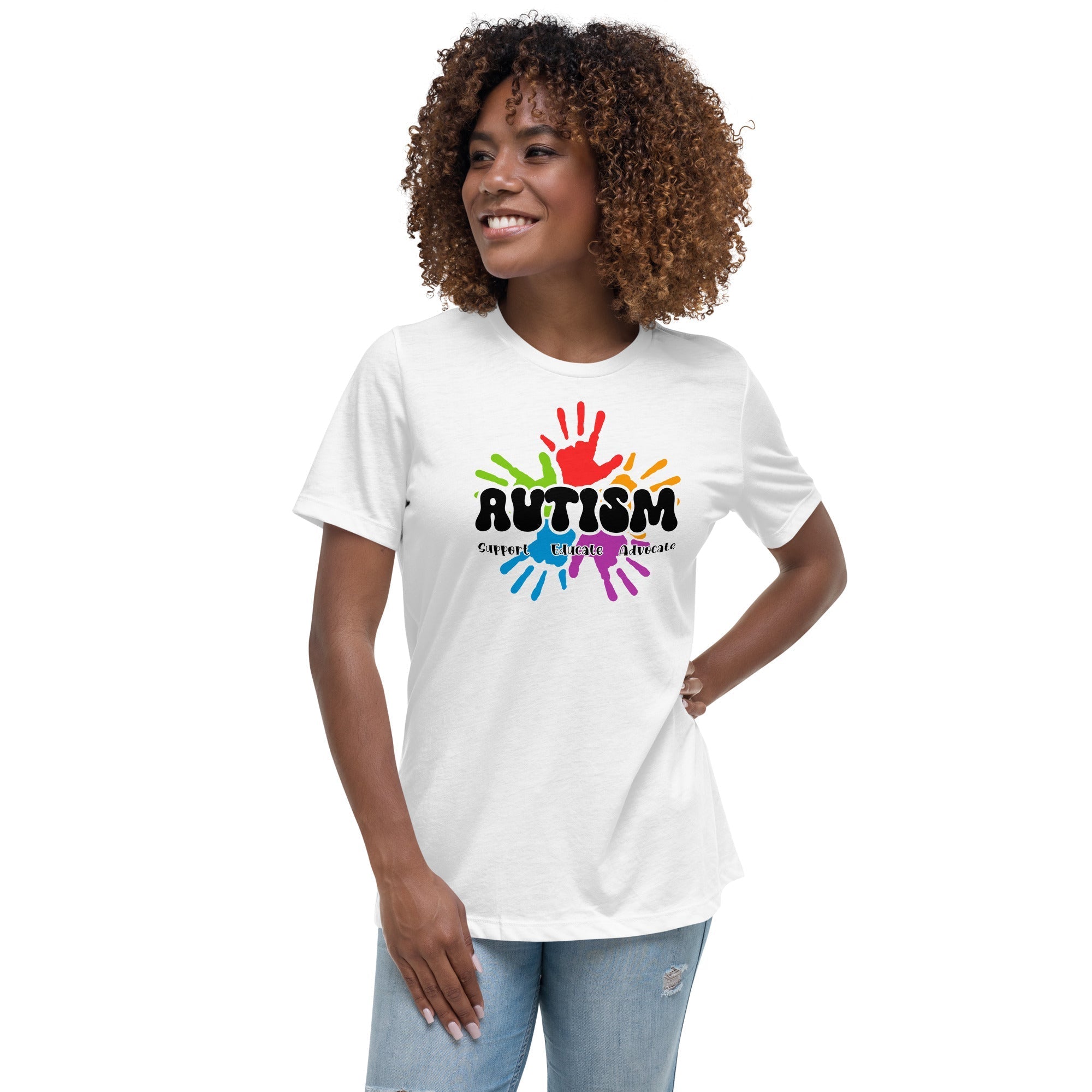 Women's Autism Hand Print Custom T-Shirt - Kicks Shoelaces