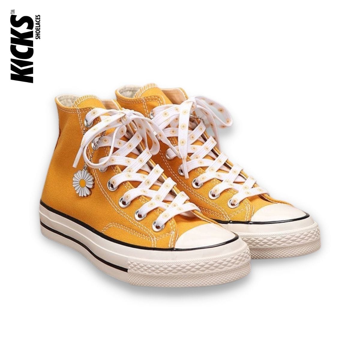 Daisy Print Shoelaces - Kicks Shoelaces