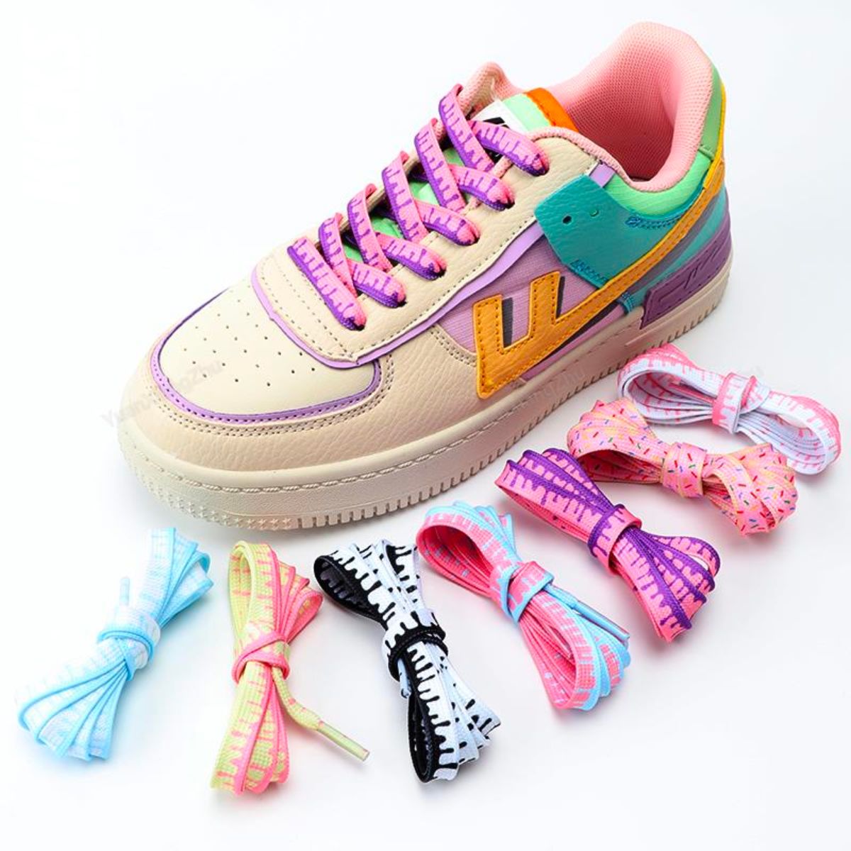 Ice Cream Print Flat Shoelaces - Kicks Shoelaces